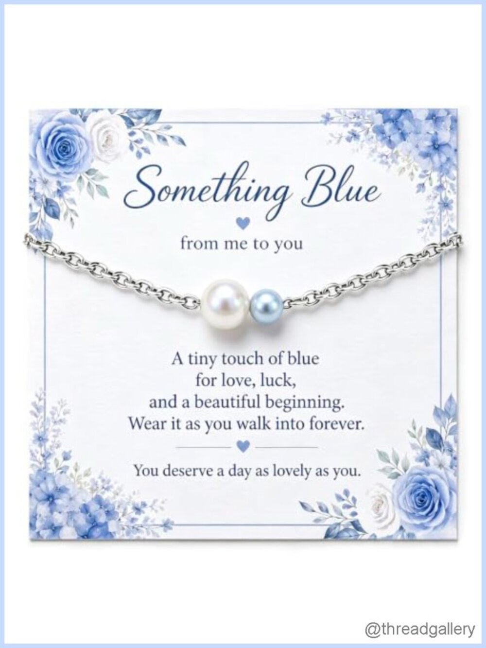 Pearl Pendant Necklace Something Blue Bride Wedding Gift